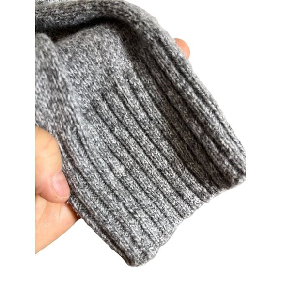 American Eagle Sweater Men M Gray Grandpa Cardigan Chevon Fair Isle Retro 80s - Picture 8 of 12